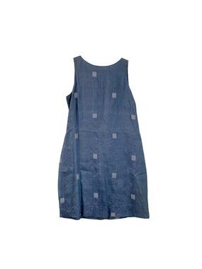 Nougat London Blue Geometric Woven Silk Sleeveless Shift Dress Womens 1 Petite